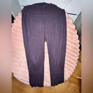 LOGO Purple Velvet Leggings